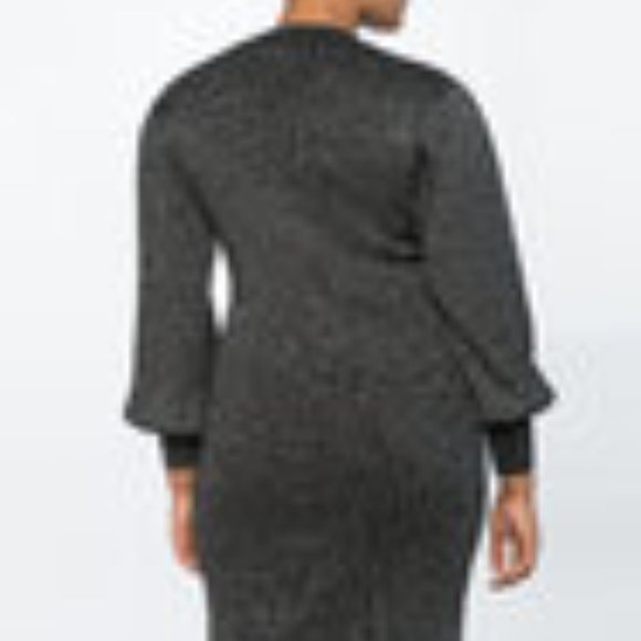 NWT Puff Sleeve Metallic Sweater Dress - HOLIDAY PARTY TIME 🍾🥂🥳🎊 - Picture 3 of 5